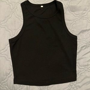 Basics Rib-Knit Black Tank